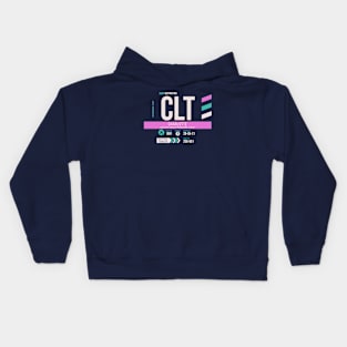 Charlotte (CLT) Airport Code Baggage Tag D Kids Hoodie